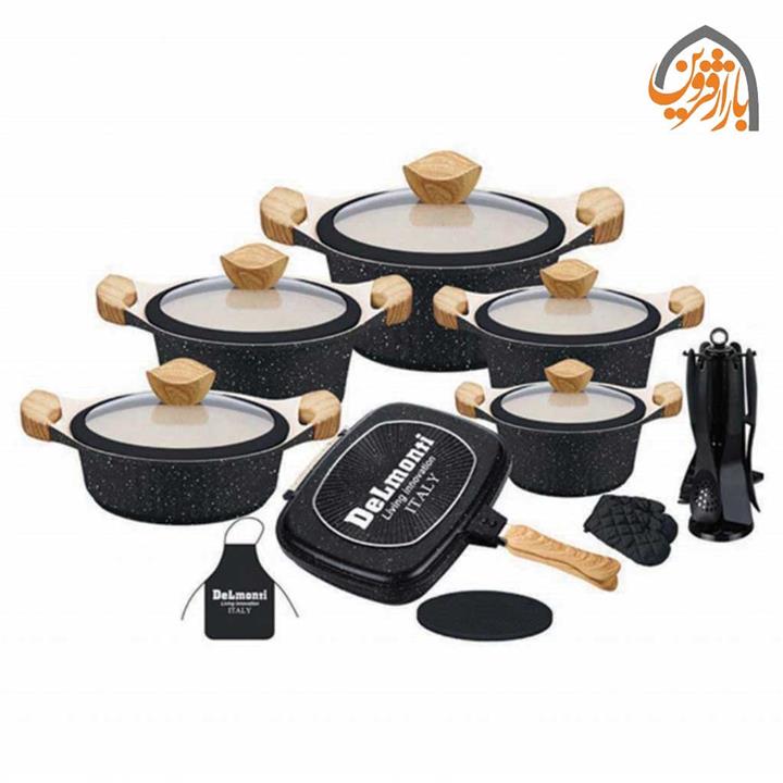 ست قابلمه گرانیتی دلمونتی 22 پارچه DL1150 Delmonti  DeLmonti DL1150 Die-Cast Cookware set‎